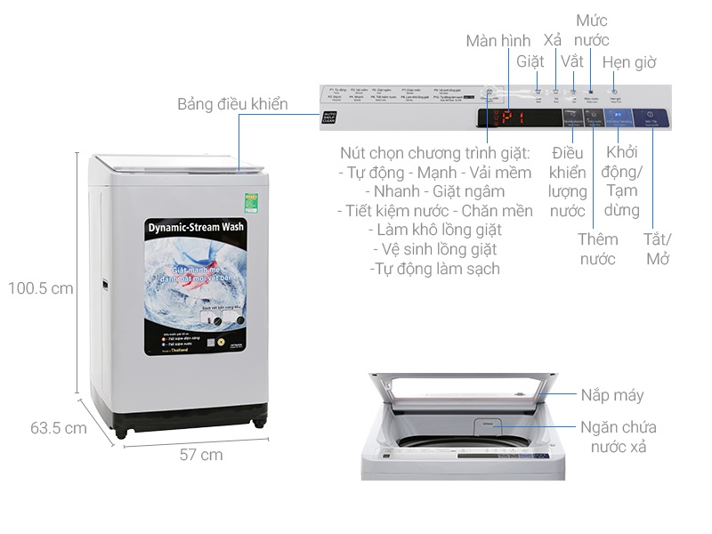 Máy giặt 12kg Hitachi SF-120XA lồng đứng