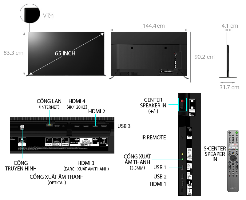 OLED Tivi 4K Sony 65 inch 65A90J Google TV