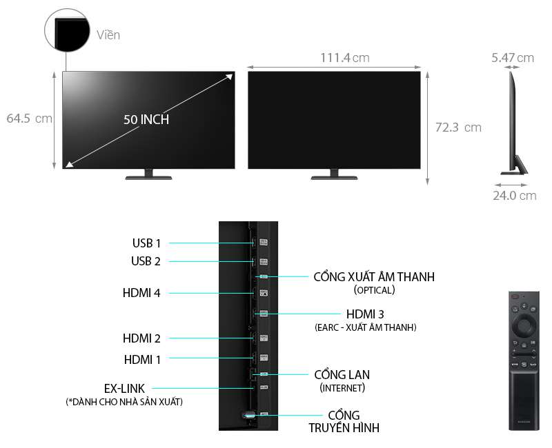 QLED Tivi 4K Samsung 50Q80A 50 inch Smart TV