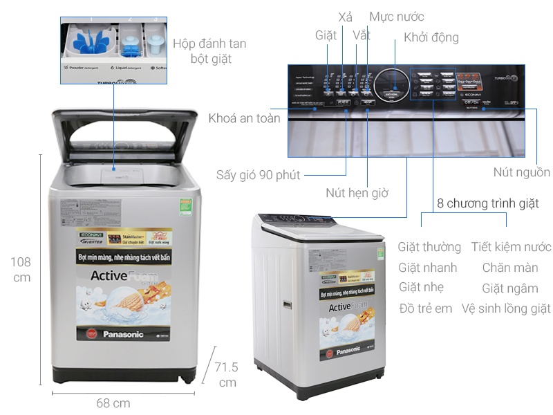 Máy giặt 13.5kg Panasonic F135V5SRV