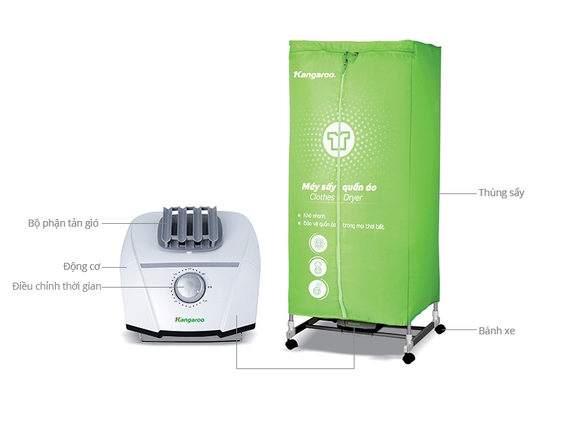 Máy sấy quần áo Kangaroo KG330 - 900W