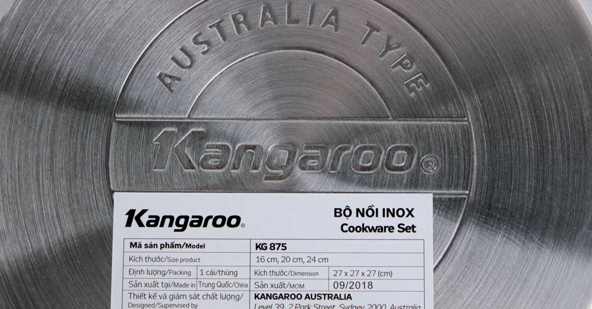 Bộ nồi inox 3 chiếc Kangaroo KG878