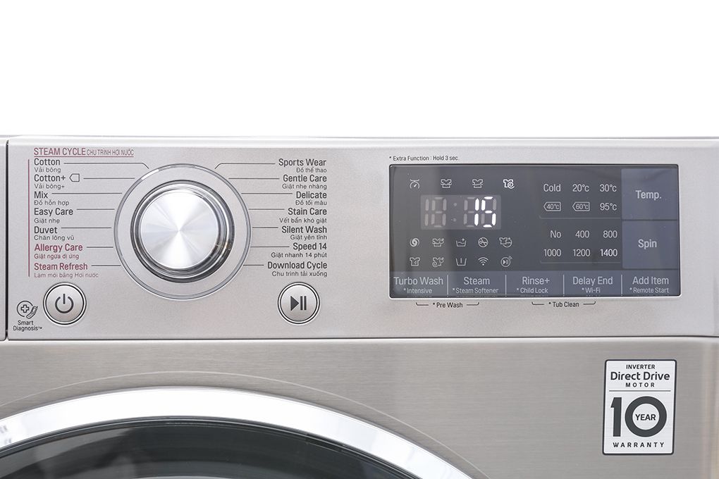 Máy giặt LG lồng ngang 9kg FC1409S2E Inverter Direct Drive
