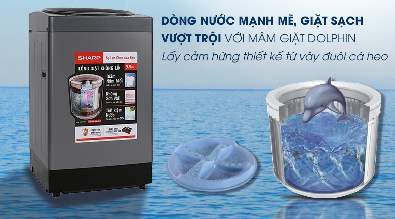 Máy giặt Sharp 9.5Kg ES-W95HV-S