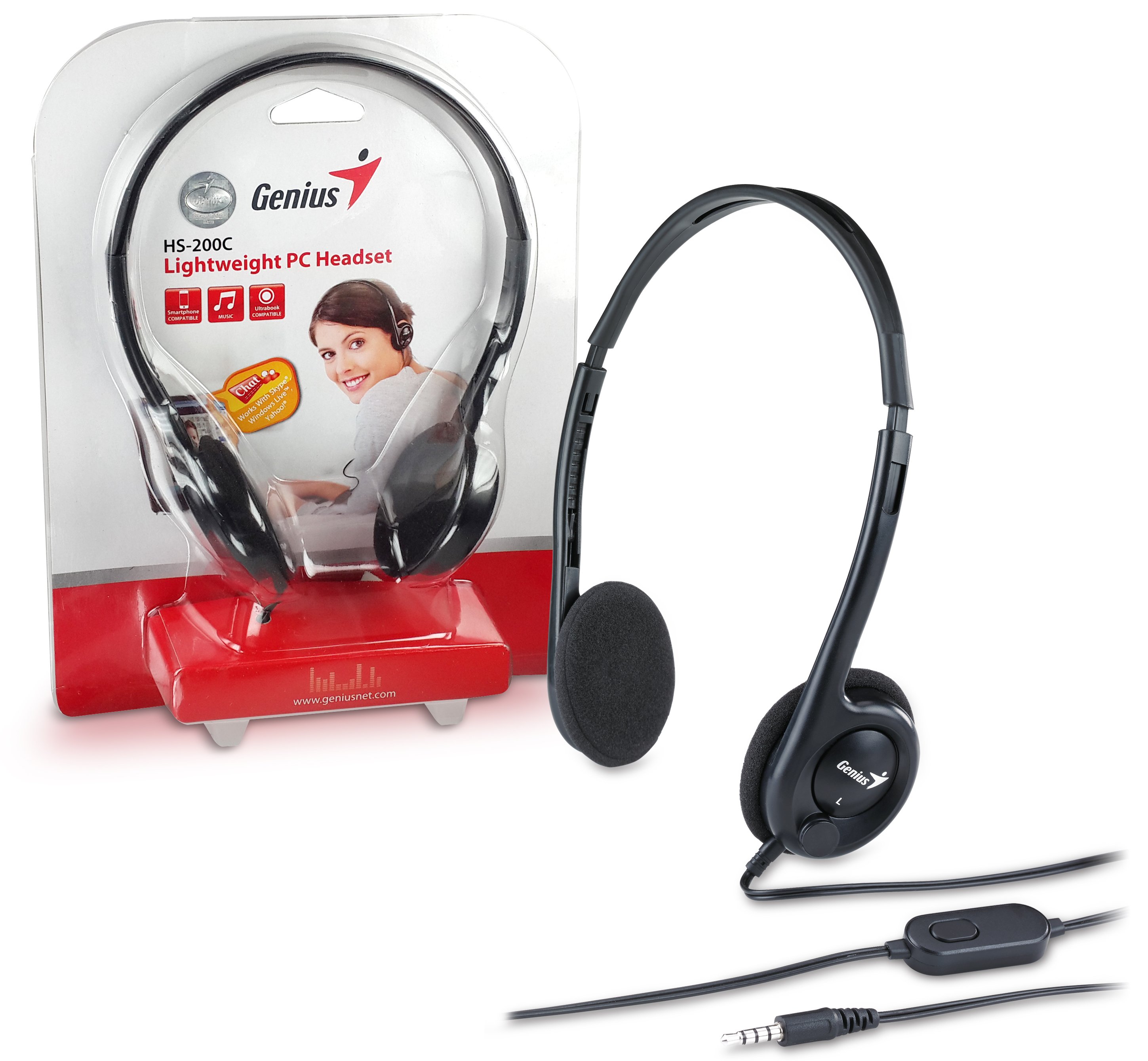 Tai nghe chụp đầu 2 jack HS-200C Genius (Có Micro)
