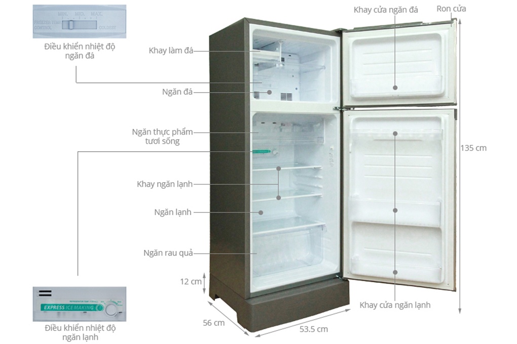Tủ lạnh Sharp SJ-198P-CSA, 180 Lít, 2 cánh