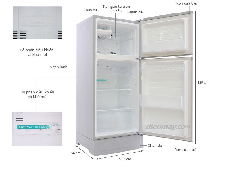 Tủ lạnh 165 Lít Sharp SJ-16VF4-WMS