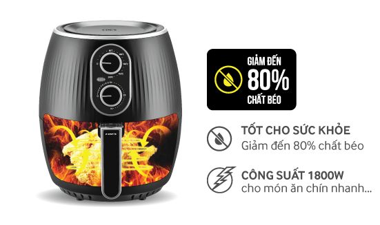 Nồi chiên không dầu 3.6L Coex AFC-3101 (Đen)