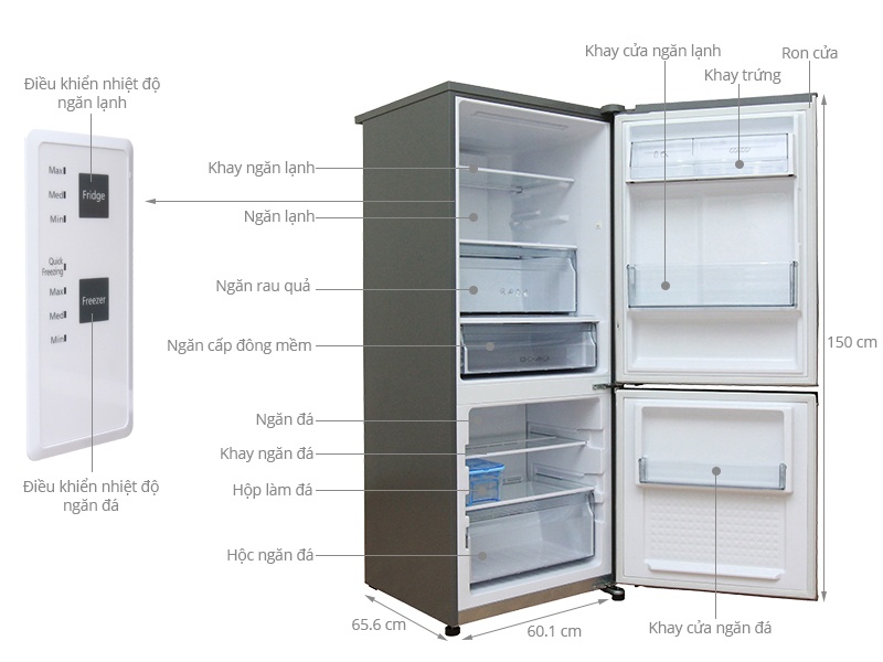 Tủ lạnh Panasonic NR-BV288QSVN - 255 Lít (Bạc) Cấp đông mềm
