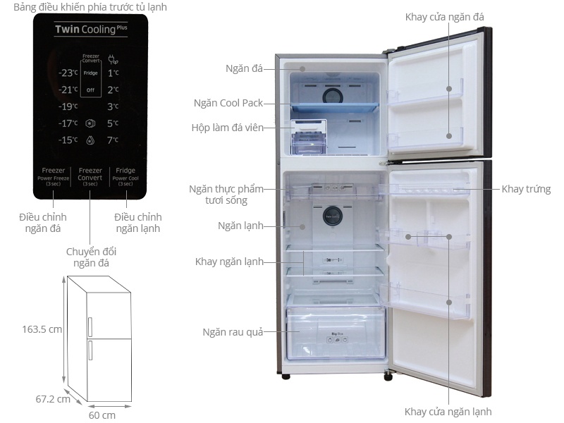 Tủ lạnh Samsung RT29K5532UT/SV - 299 Lít, Inverter, 2 dàn lạnh độc lập