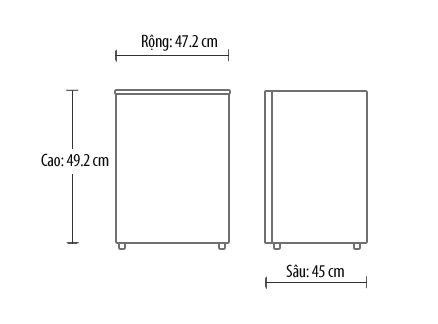Tủ lạnh Midea HS-65SN - 65 Lít (Ghi)