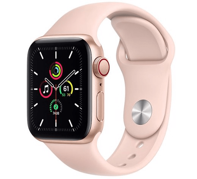Apple Watch SE 40mm (4G) viền nhôm vàng - Dây cao su Hồng Chính hãng (MYEH2VN/A)