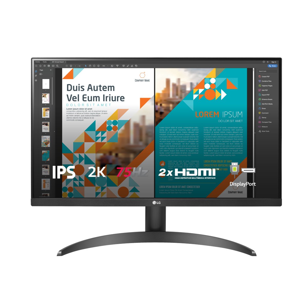 Màn hình LG 24QP500-B (23.8inch/2K/QHD/75Hz/5ms/240nits/HDMI+DP+Audio/Freesync)
