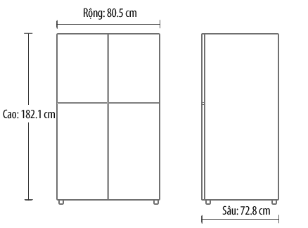 Tủ lạnh 5 cánh Mitsubishi Electric MR-Z65W-CW-V 692 Lít