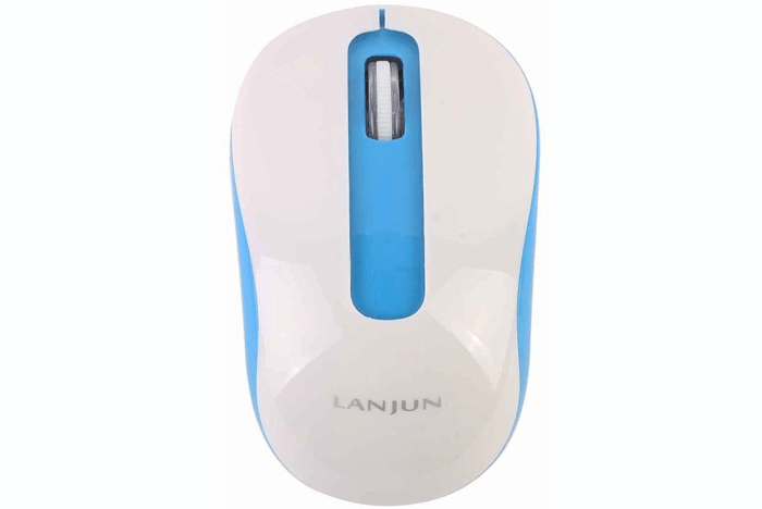 Chuột quang không dây Lanjun WM1313 Trắng xanh