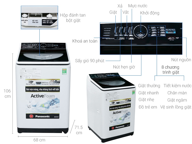 Máy giặt 11.5Kg Panasonic F115A5WRV
