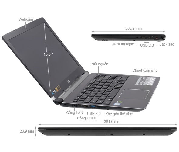 Laptop Acer Aspire 7 A715-72G-50NA (NH.GXBSV.001) VGA 4GB