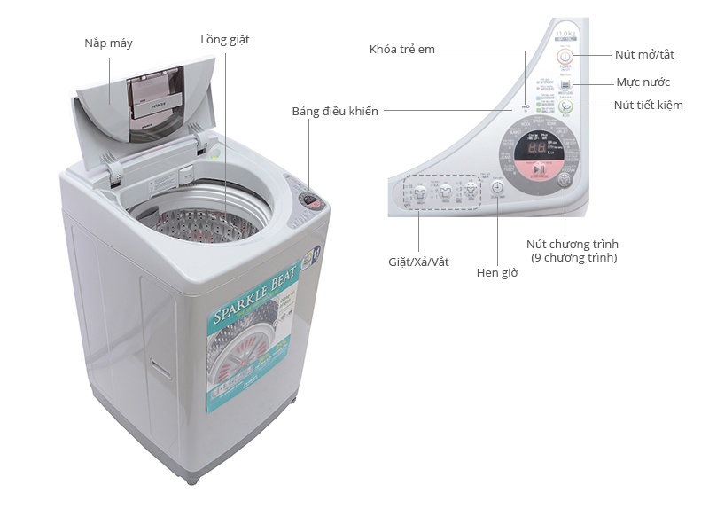 Máy giặt 11 Kg Hitachi SF-110LJS