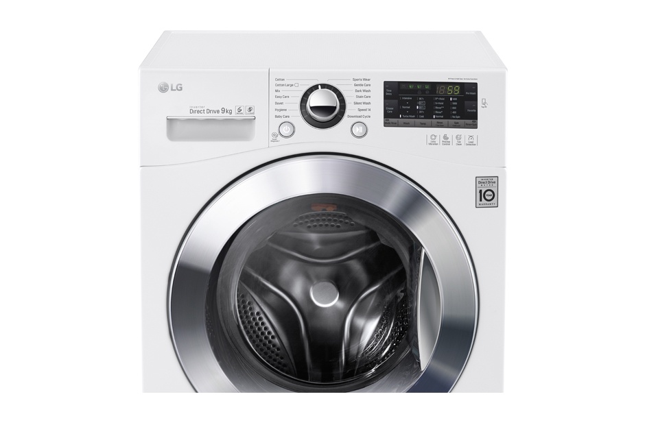 Máy giặt 9 Kg LG F1409NPRW lồng ngang, dẫn động trực tiếp, 6 motion, Turbowash