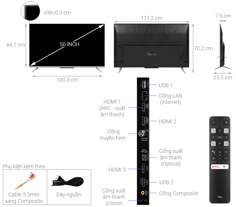 Smart Tivi TCL 4K 50P715 50 inch Android TV