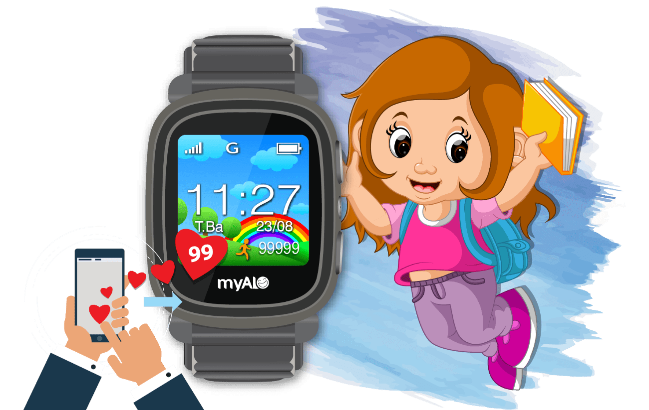 Đồng hồ thông minh trẻ em myAlo KidsPhone KS62w (Màu đen)