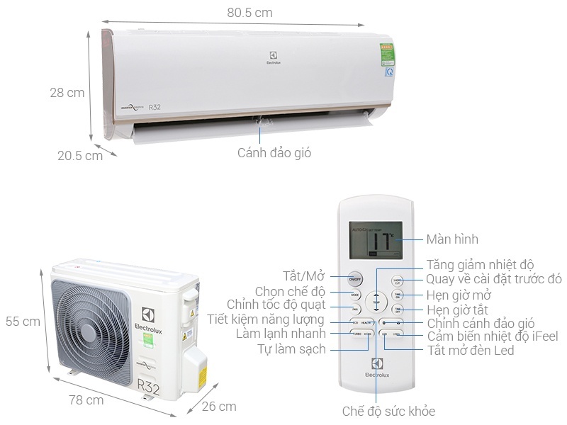 Điều hòa 1 chiều Inverter Electrolux ESV12CRO-A1 - 12.000BTU