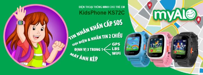 Đồng hồ thông minh trẻ em myAlo KidsPhone KS72C (Màu đen)