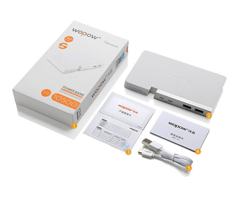 Pin sạc dự phòng WOPOW S10 10.500mAh - Bảo hành 30 ngày