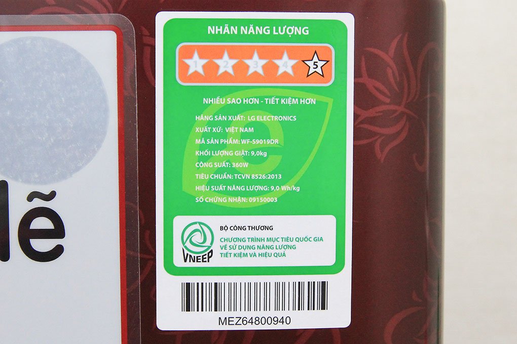 Máy giặt 9 Kg LG WF-S9019DR lồng đứng