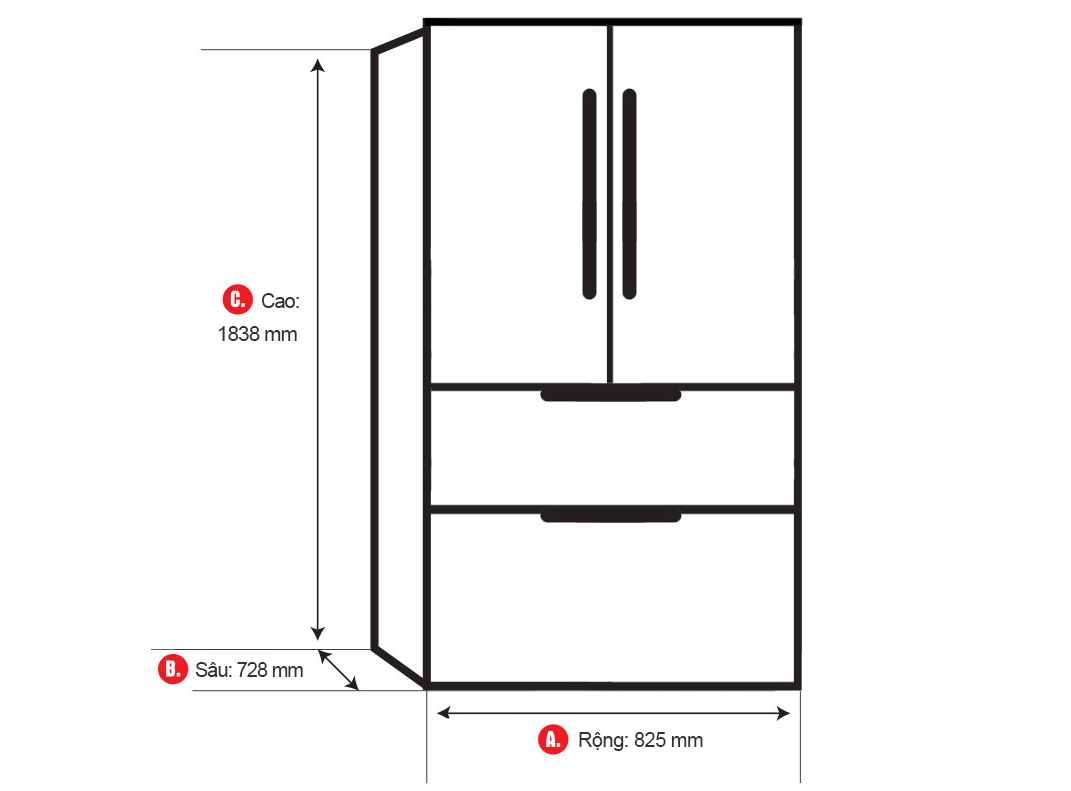 Tủ lạnh 6 cánh Hitachi E6800XV (X) 722 Lít Inverter dòng French Door