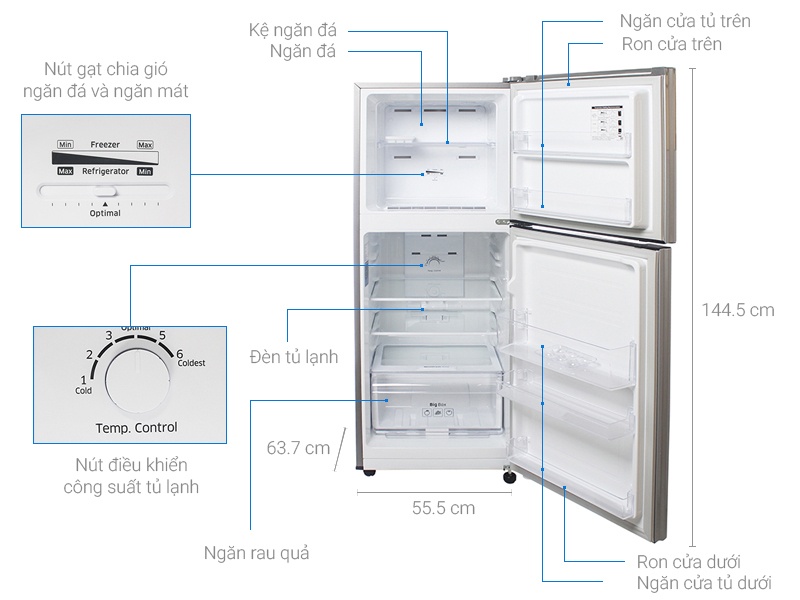 Tủ lạnh Samsung RT20K300ASE/SV - 208L Digital Inverter