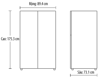 Tủ lạnh 2 cánh SBS LG GR-R227GF - 581 Lít