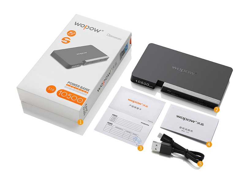 Pin sạc dự phòng WOPOW S10 10.500mAh - Bảo hành 30 ngày