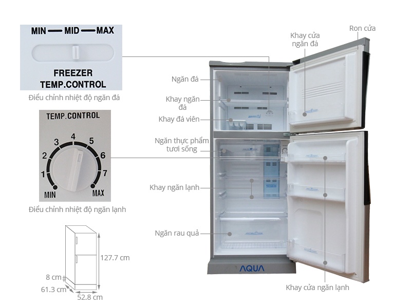 Tủ Lạnh 180 Lít Aqua SR-AQ S185BN.SN (Bạc)