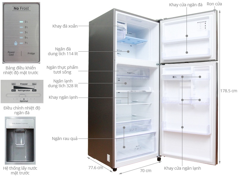 Tủ lạnh Samsung RT43H5631SL/SV - 442 Lít, Inverter