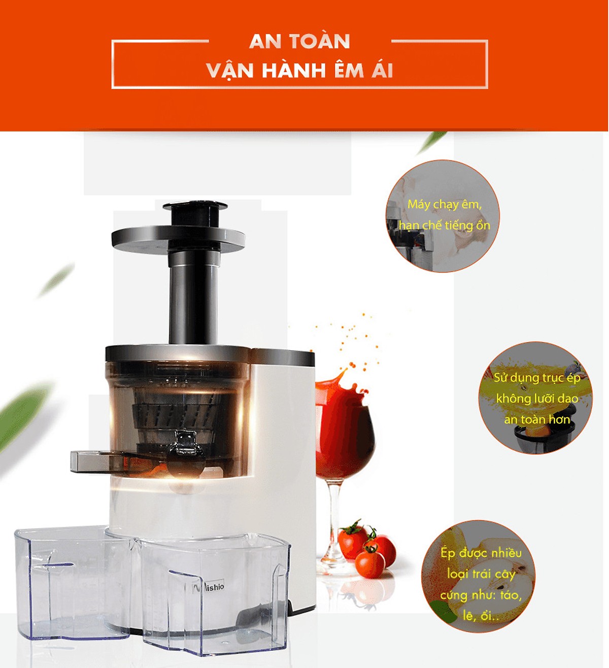 Máy ép chậm cao cấp Mishio MK-61
