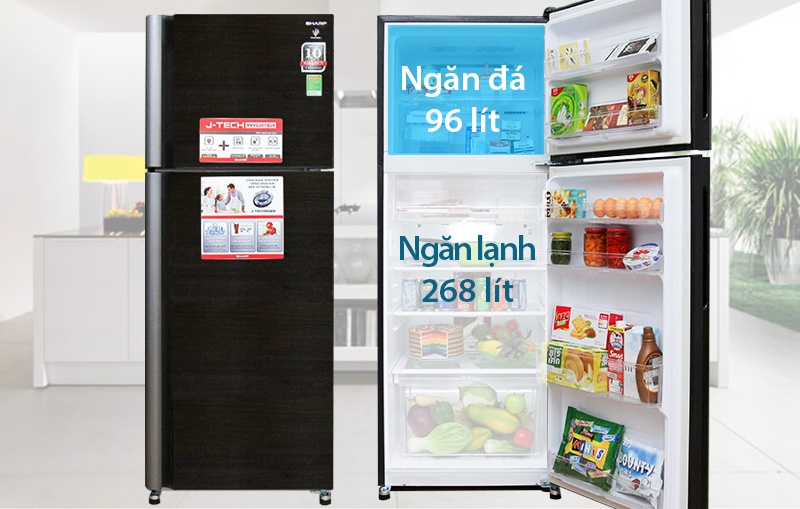 Tủ lạnh SHARP SJ-XP400PG-BK 397 Lít Inverter