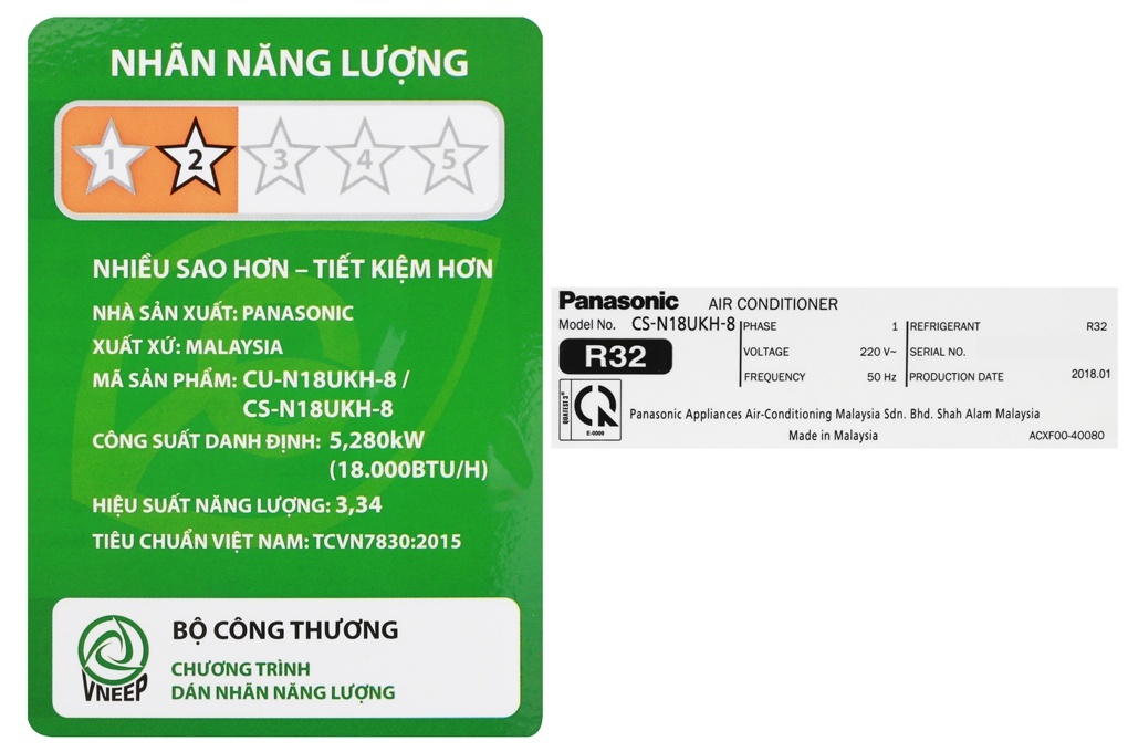 Điều hòa Panasonic 1 chiều N18UKH-8 18.000BTU