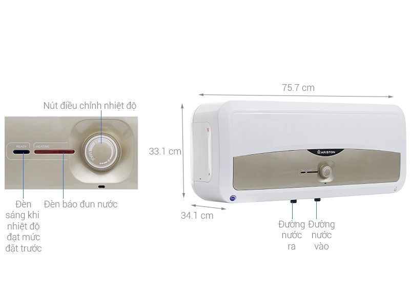 Bình nóng lạnh 30L Ion Bạc Ariston SL30ST 2.5 FE-MT