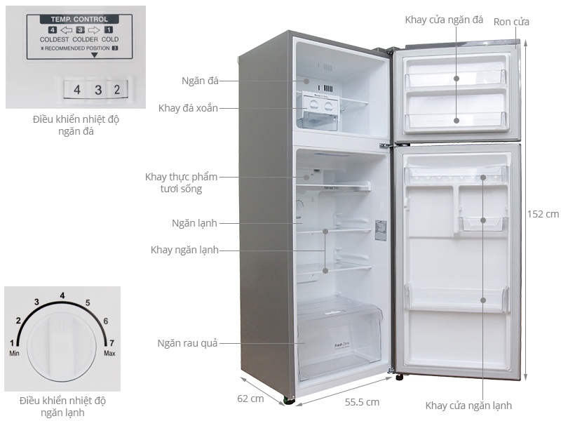 Tủ lạnh LG GN-L225BS - 225 Lít Smart Inverter