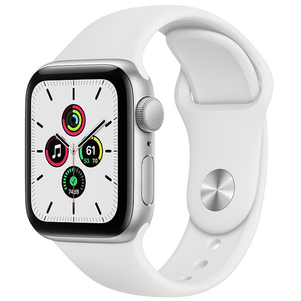 Apple Watch SE 40mm (4G) viền nhôm bạc - Dây cao su Trắng Chính hãng (MYEF2VN/A)