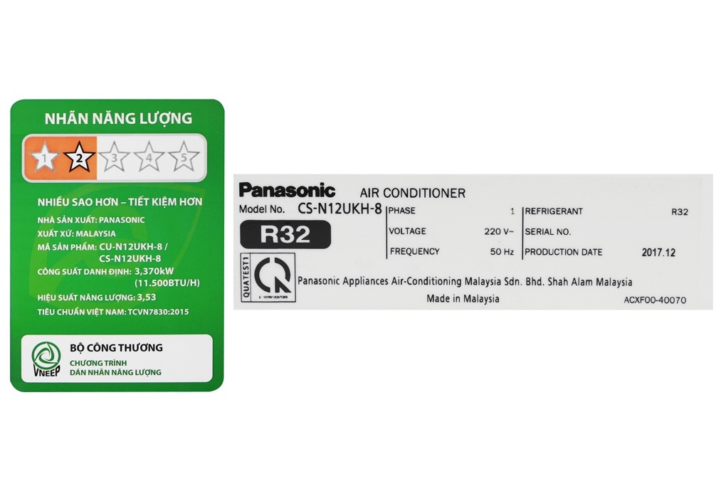Điều hòa Panasonic 1 chiều 1.5HP-12.000BTU CS-N12UKH-8