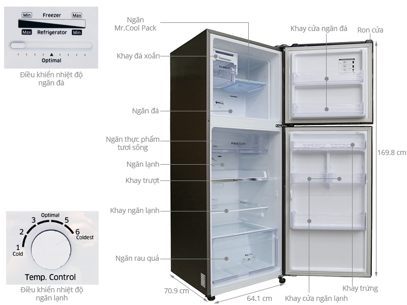 Tủ lạnh Samsung RT29FARBDUT/SV - 302 Lít Inverter