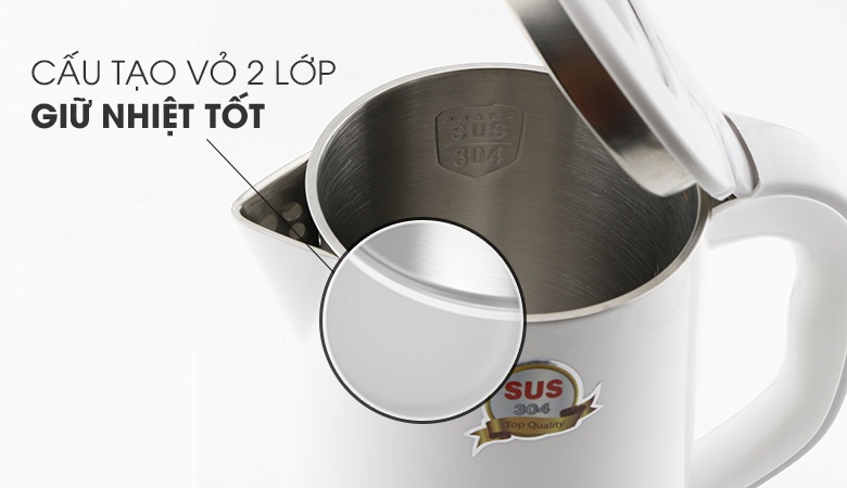 Ấm siêu tốc 1.2 Lít Smartcook KES-0219 1500W