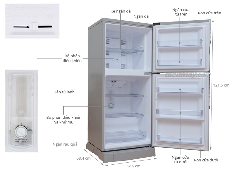 TỦ LẠNH 2 CÁNH PANASONIC NR-BJ176SSVN - 152 Lít