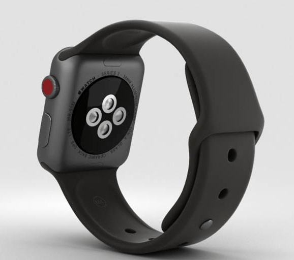 Apple Watch Series 3 38mm Space Gray Aluminum Case with Black Sport Band MQKV2 (GPS)