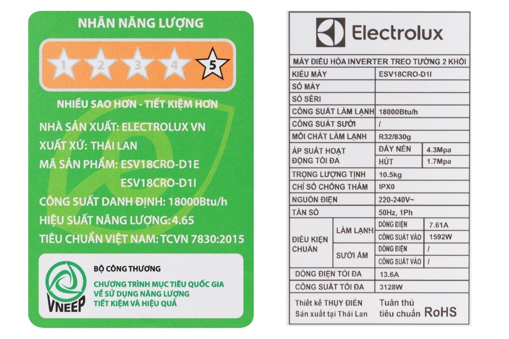 Điều hòa 1 chiều Inverter Electrolux ESV18CRO-D1 - 18.000BTU
