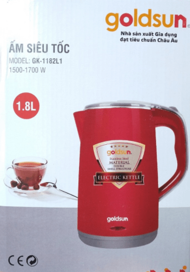 Ấm siêu tốc 1.8 Lít Goldsun GK-1182L1 1700W