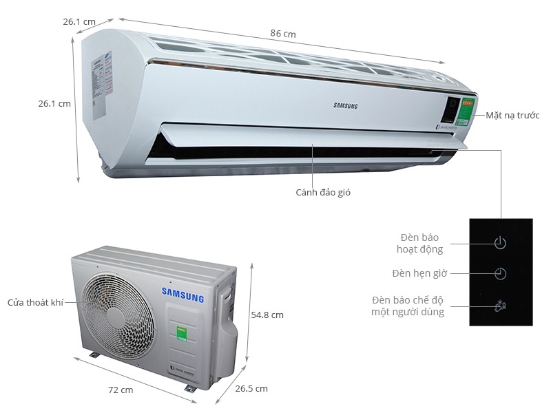 Điều hòa Samsung 1 chiều Inverter 12800BTU AR13MVFSBWKNSV