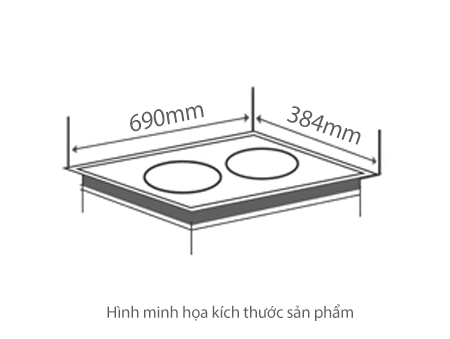 Bếp ga dương Paloma mặt trước bạc PA-V71 ES